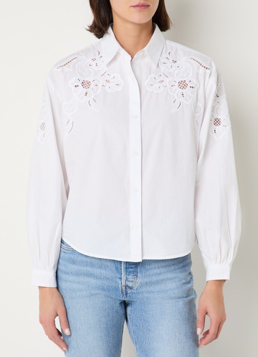 Levi's Janie blouse met broderie - detail 7 wit