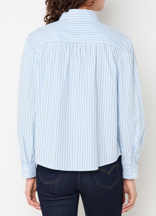 Levi's Judice blouse met streepprint - achterkant lichtblauw