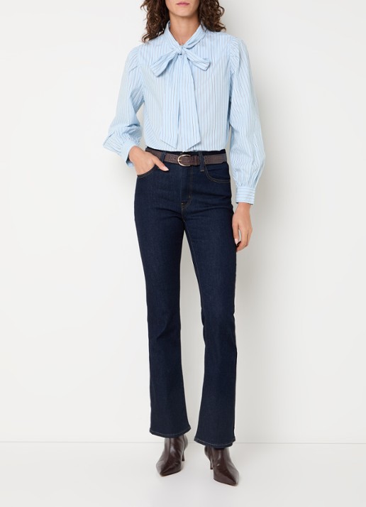 Levi's Judice blouse met streepprint - voorkant 4 lichtblauw