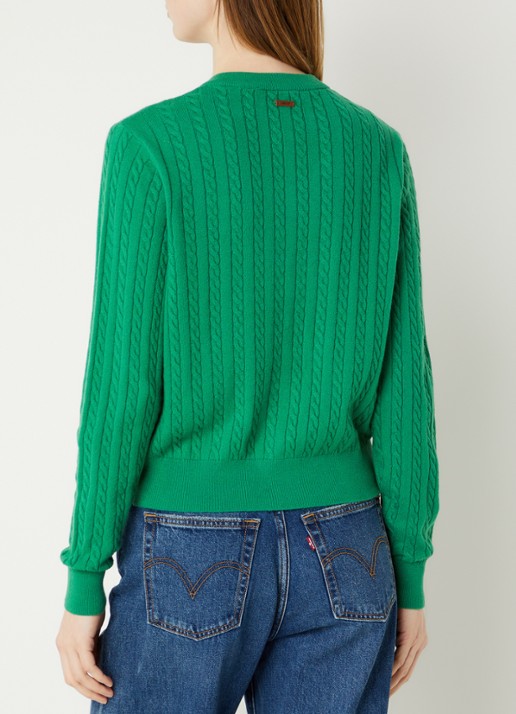 Levi's Kabelgebreid vest met ronde hals - achterkant 4 groen