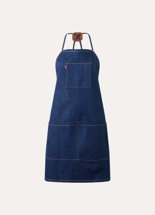Levi's Keukenschort van denim - voorkant indigo