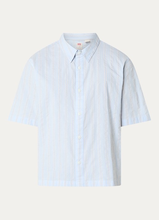 Levi's Lama comfort fit overhemd met streepprint - voorkant 3 lichtblauw