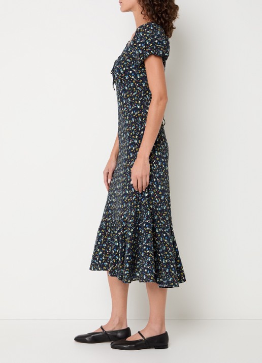 Levi's Lira midi jurk met bloemenprint - voorkant 2 donkerblauw