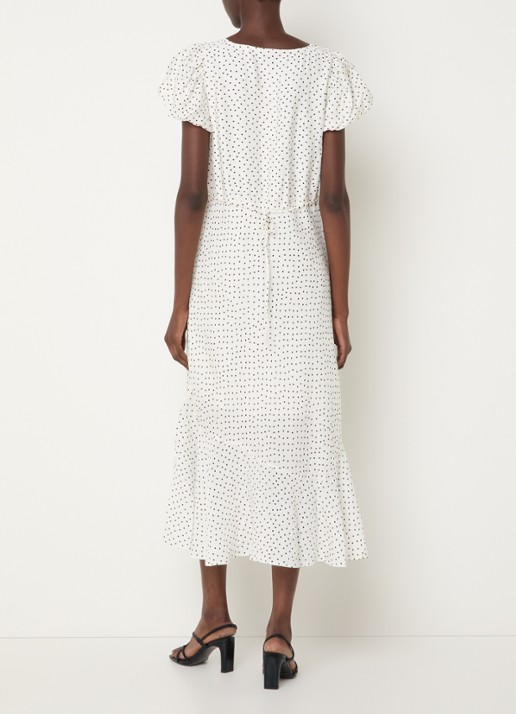 Levi's Lira midi jurk met stippenprint - achterkant 2 gebroken wit