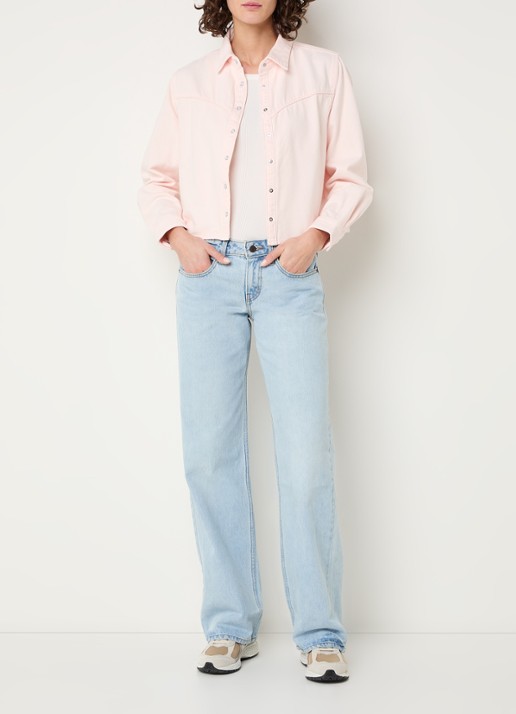 Levi's Logan blouse van denim - voorkant 3 lichtroze