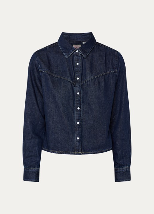 Levi's Logan spijkerblouse met siernaad - voorkant 3 indigo