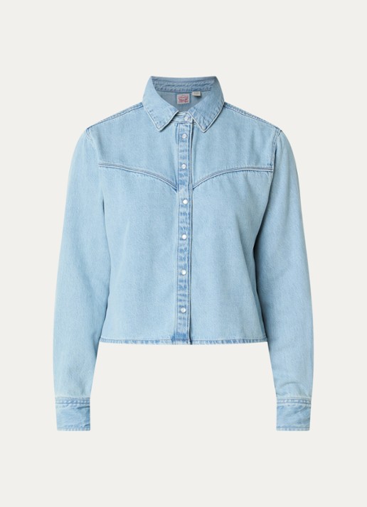 Levi's Logan spijkerjas met kraag - voorkant 3 indigo