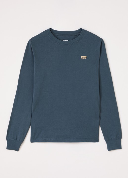 Levi's Longsleeve met logo - voorkant 2 petrol