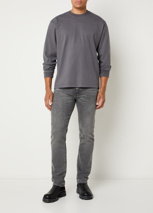 Levi's Longsleeve met ronde hals - voorkant 3 grijs