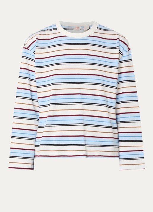 Levi's Longsleeve met streepprint - voorkant 3 lichtblauw