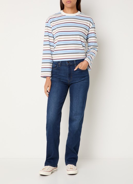 Levi's Longsleeve met streepprint - voorkant 4 lichtblauw
