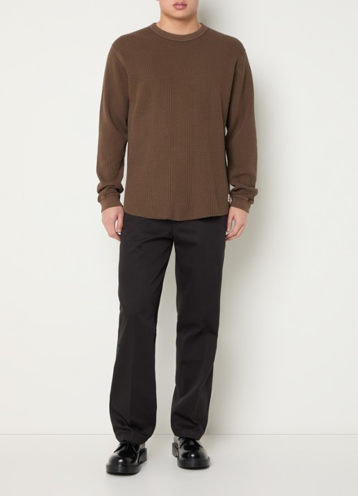 Levi's Longsleeve met structuur - voorkant 4 bruin