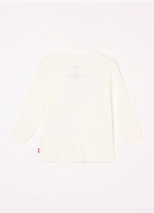 Levi's Longsleeve van  katoen - voorkant 3 gebroken wit
