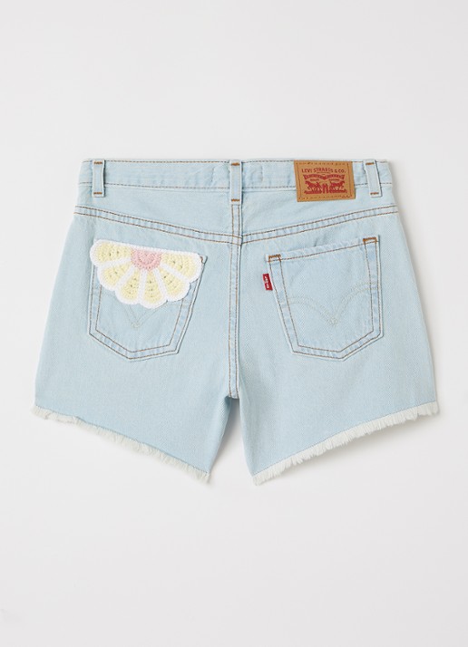 Levi's Loose fit korte broek van denim - voorkant 3 indigo