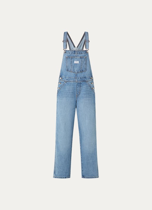Levi's Loose fit tuinbroek van denim - voorkant 2 indigo