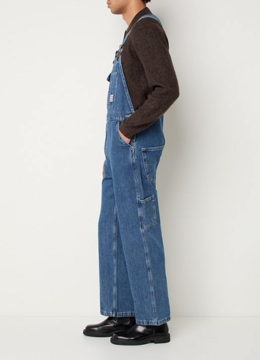 Levi's Loose fit tuinbroek van denim - voorkant 2 indigo