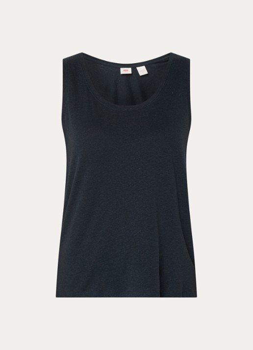 Levi's Lori tanktop in linnenblend - voorkant zwart