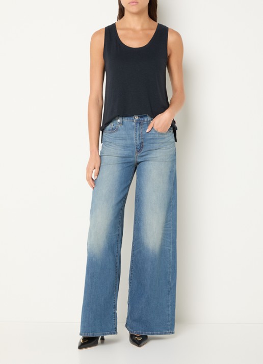 Levi's Lori tanktop in linnenblend - voorkant 2 zwart