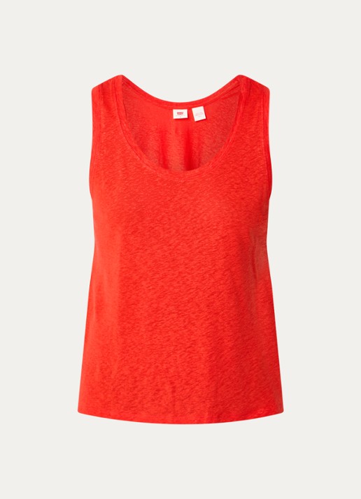 Levi's Lori top in linnenblend - voorkant steenrood