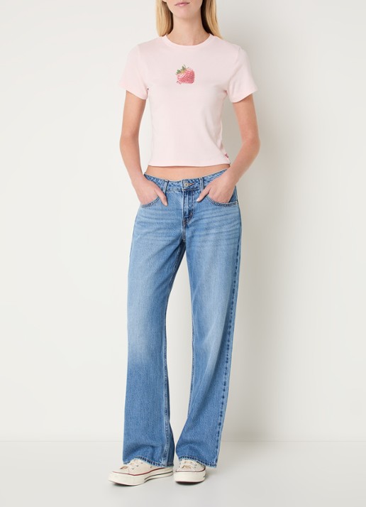 Levi's Low Loose low waist straight leg jeans met medium wassing - voorkant 5 indigo