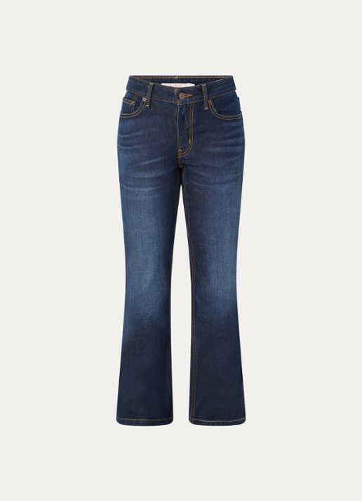 Levi's Low waist flared jeans met donkere wassing - voorkant 2 indigo