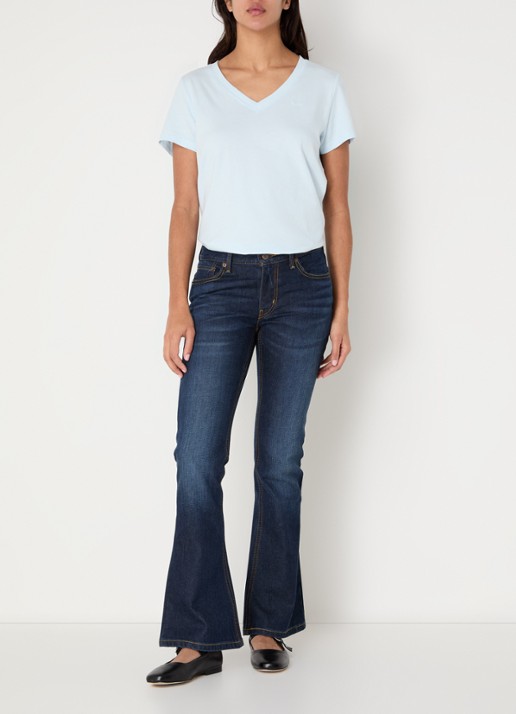 Levi's Low waist flared jeans met donkere wassing - voorkant 3 indigo
