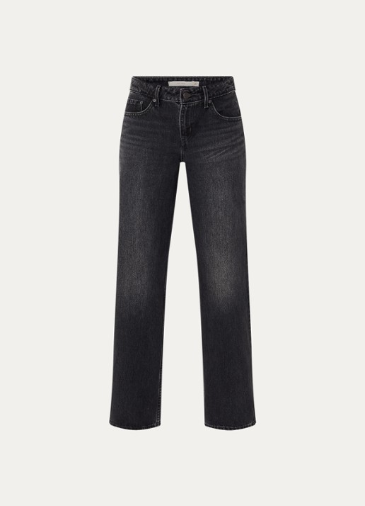 Levi's Low waist straight fit jeans met gekleurde wassing - voorkant 2 zwart