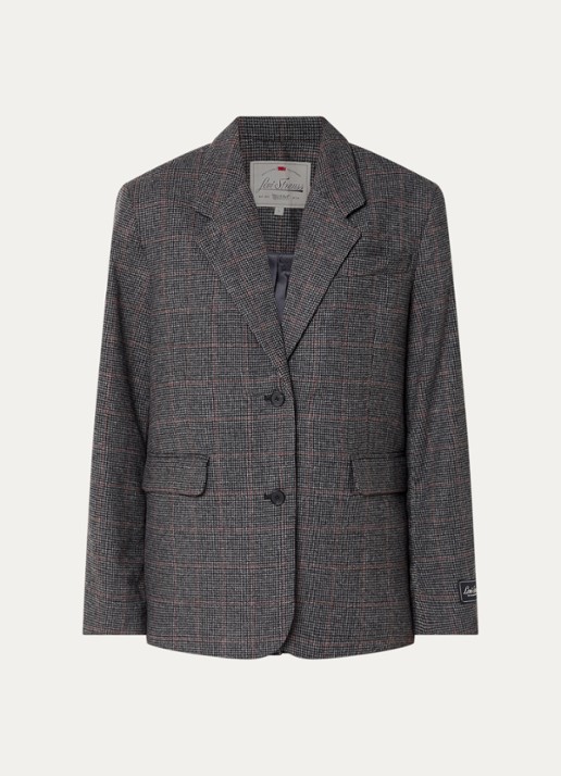 Levi's Luna blazer in wolblend met ruitdessin - voorkant 2 donkergrijs