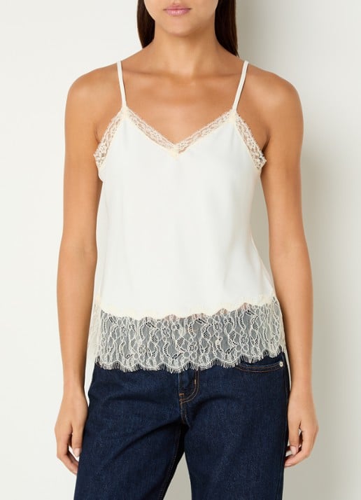 Levi's Lynn Cami top van satijn met details van kant