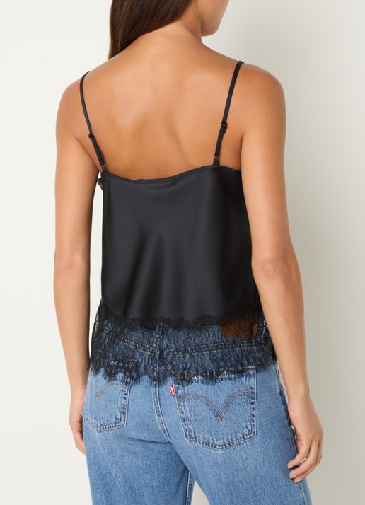 Levi's Lynn top met details van kant en spaghetti bandjes  - achterkant 4 zwart