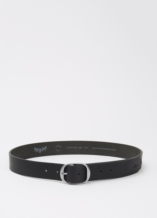 Levi's Madison riem van leer - voorkant 2 zwart