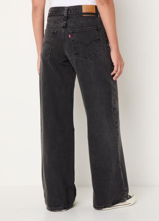 Levi's Mid waist loose fit jeans met strikceintuur en gekleurde wassing  - achterkant antraciet