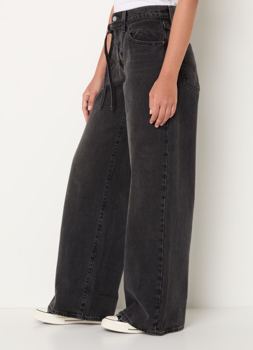 Levi's Mid waist loose fit jeans met strikceintuur en gekleurde wassing  - detail 3 antraciet