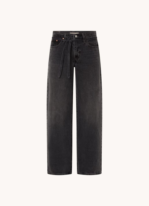 Levi's Mid waist loose fit jeans met strikceintuur en gekleurde wassing  - voorkant 4 antraciet