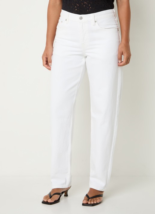 Levi's Mid waist tapered jeans met gekleurde wassing - detail wit