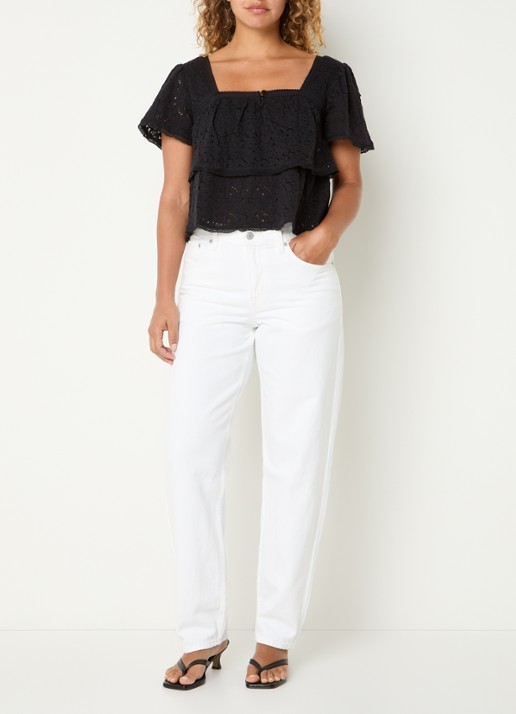 Levi's Mid waist tapered jeans met gekleurde wassing - voorkant 4 wit