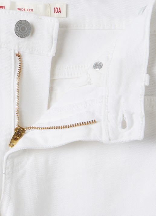 Levi's Mid waist wide leg jeans met gekleurde wassing - detail 3 wit