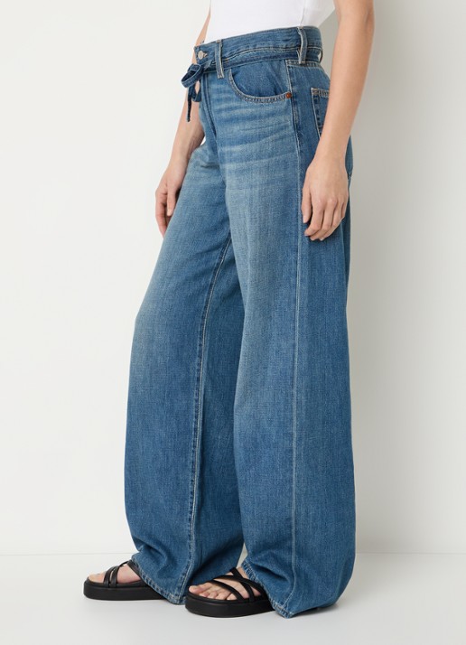 Levi's Mid waist wide leg jeans met medium wassing - detail 3 indigo