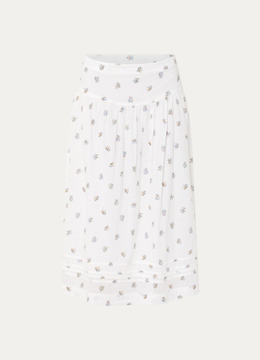 Levi's Midi rok met bloemenprint - voorkant wit