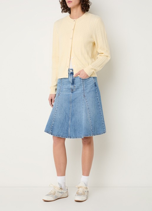 Levi's Midi rok van denim - voorkant 3 indigo