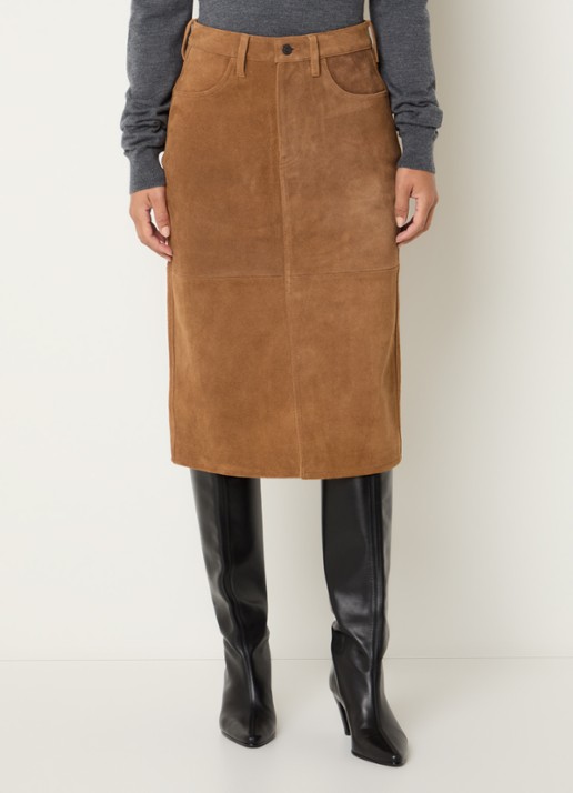 Levi's Midi rok van suède met steekzakken