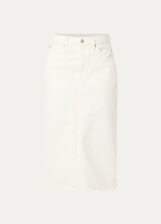 Levi's Midi spijkerrok met steekzakken - voorkant 3 gebroken wit