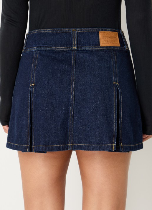Levi's Mini spijkerrok met plooidetail - achterkant indigo