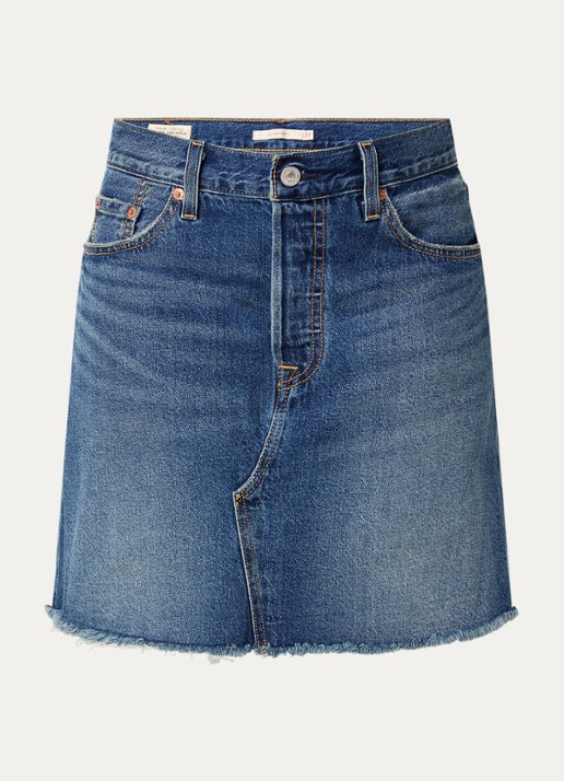 Levi's Mini spijkerrok met steekzakken - voorkant indigo