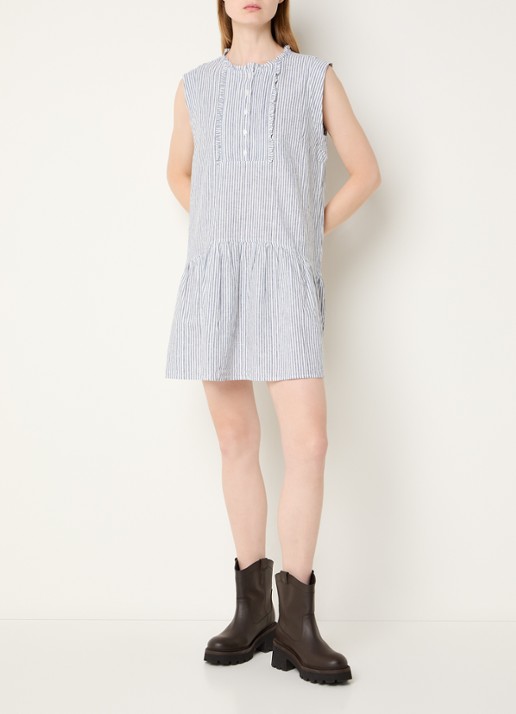 Levi's Mini tuniekjurk met streepprint  - voorkant 2 donkerblauw