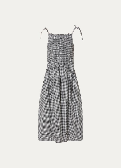 Levi's Monaco midi jurk met stippenprint - voorkant zwart