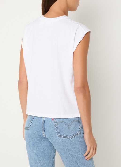 Levi's Mouwloos T-shirt met plooidetail - achterkant 4 wit