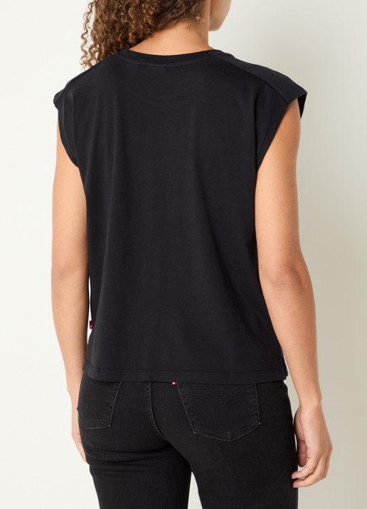 Levi's Mouwloos T-shirt met plooidetail - achterkant 2 zwart