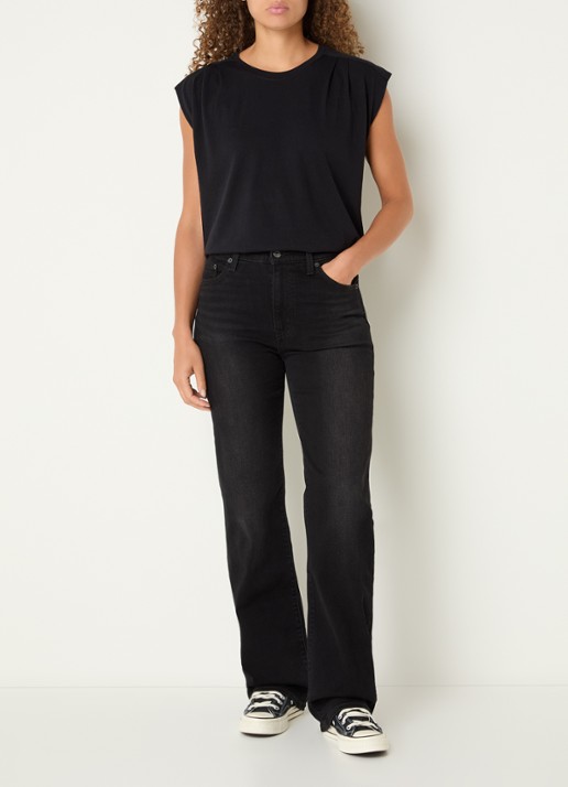 Levi's Mouwloos T-shirt met plooidetail - voorkant 4 zwart