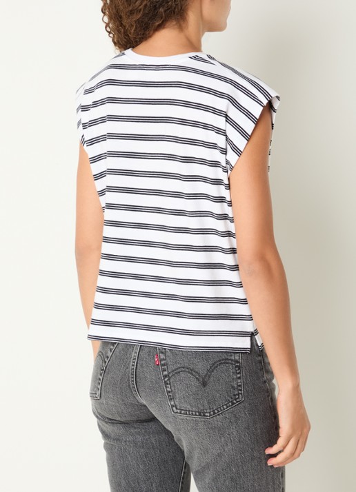 Levi's Mouwloos T-shirt met streepprint - achterkant 4 wit